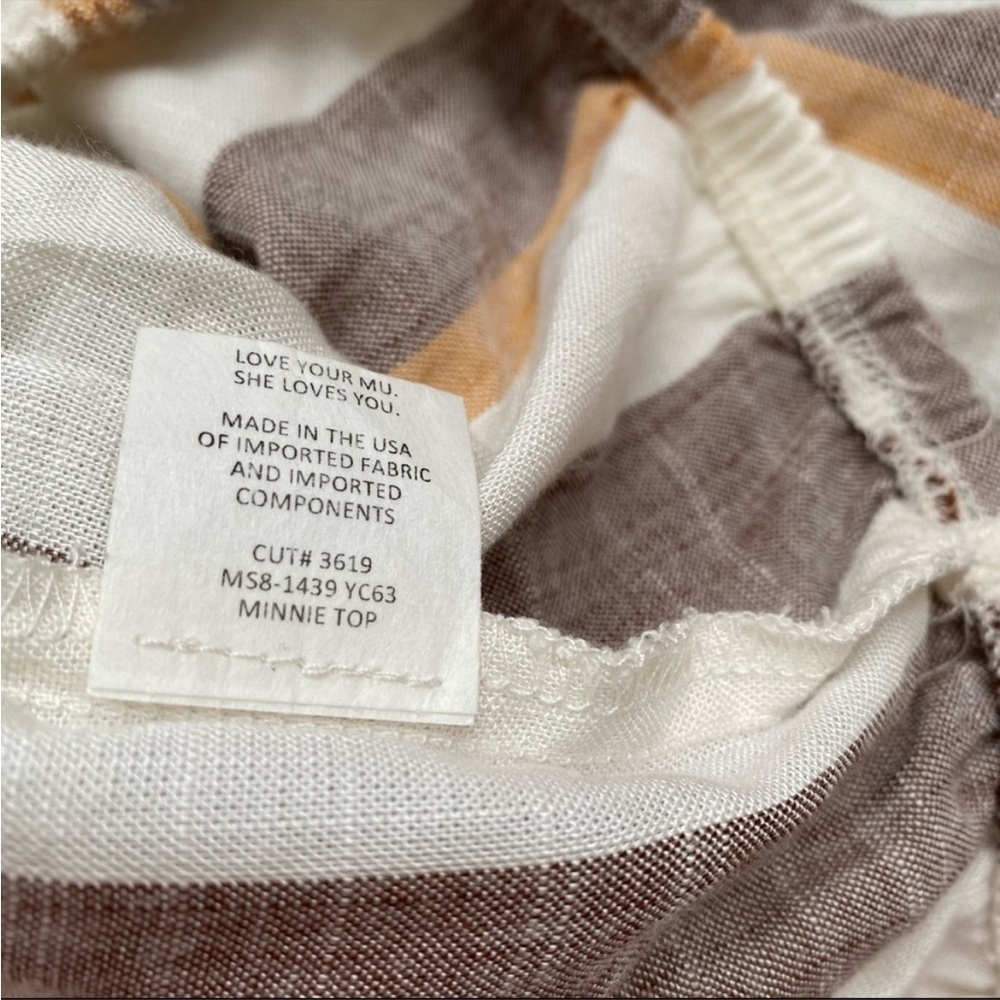 Show Me Your MuMu Striped Crop Top - Brown, Cream, Orange - Picture 7 of 8